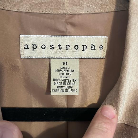 Apostrophe | Light Brown 100% leather Jacket | Size 10 - Picture 3 of 6
